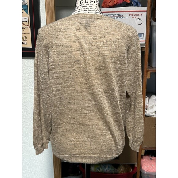 J CREW WOMEN'S TAN BEIGE MARLED LINEN BLEND ZIP UP CARDIGAN JACKET SWEATER S - Picture 7 of 11